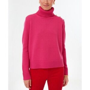 TUCKERNUCK 100% Wool Hadley Turtleneck Sweater Pink Gold Women Size XS Knit Warm